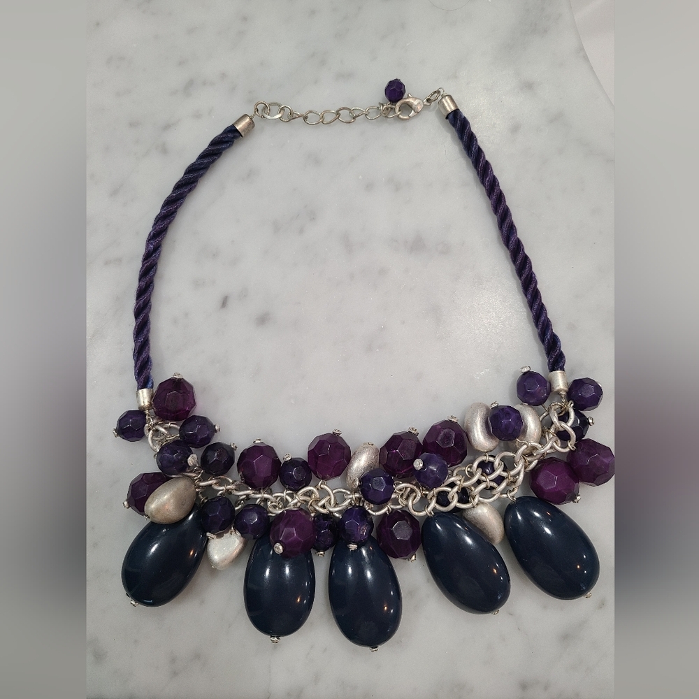 Navy Statement necklace